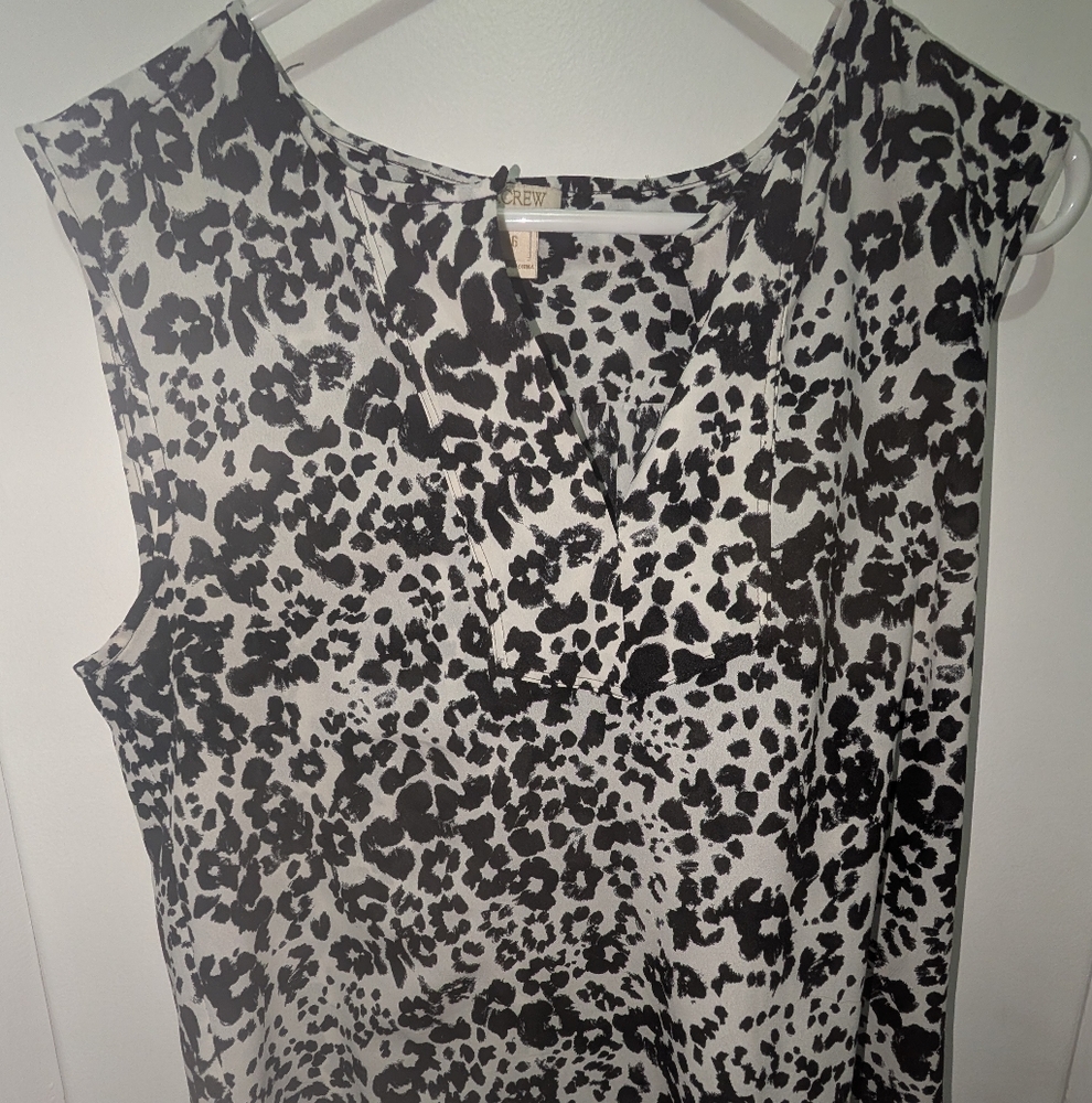J. Crew Graphic Black and Gray Sleeveless Tank Top